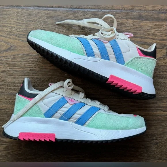 Adidas Retropy F2 Women's Shoes - Mint, Pink, and Blue - Picture 1 of 6